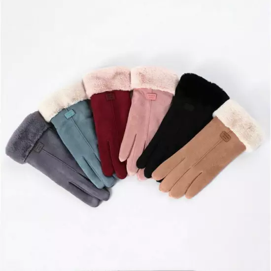 Ladies Winter Thermal Warm Soft Sheepskin Gloves Men Women One Size Warm Soft UK