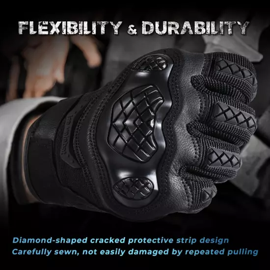 Motorcycle Tactical Gloves for Men-Upgraded Touch Screen Anti-Slip Palm Pads-Rub