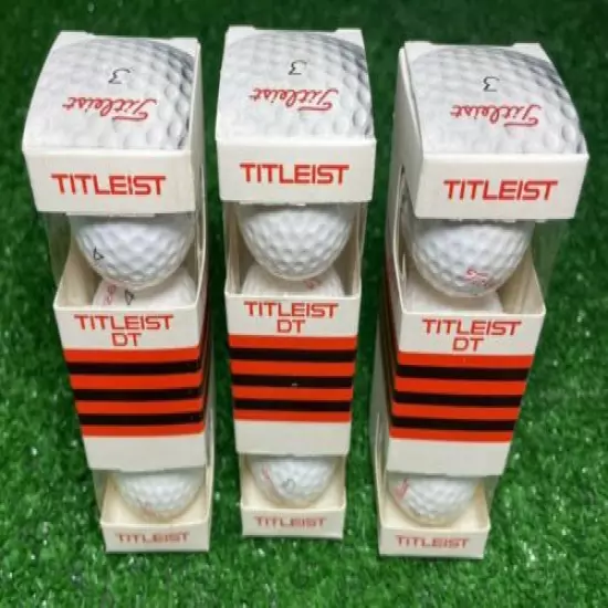 3 Sleeves of Vintage Titleist Acushnet DT Golf Balls - 9 Balls Total NEW