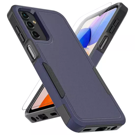 For Samsung Galaxy A25 5G Case Heavy-Duty Tough Dual Layer Cover +Tempered Glass