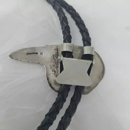 Navajo Sterling Silver Bear Bolo Tie Signed KEITH JAMES - Rare