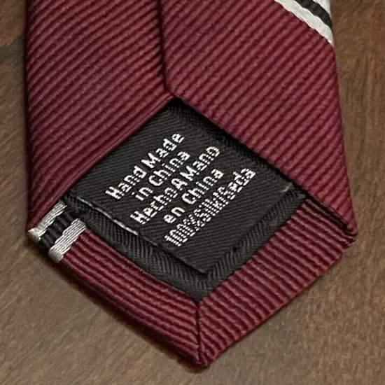 Brooklyn Industries Burgundy Hand Made 100% Silk Men’s Neck Tie Made In China