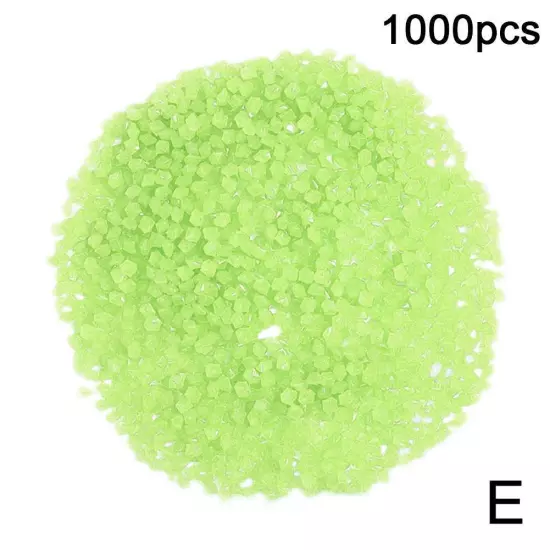 1000PCS Glow In The Dark Pebbles Garden Glowing Rocks Fish Tank Luminous S C7X2