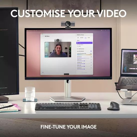 Logitech MX Brio Ultra HD 4K Collaboration and Streaming Webcam, 1080P at 60 FPS