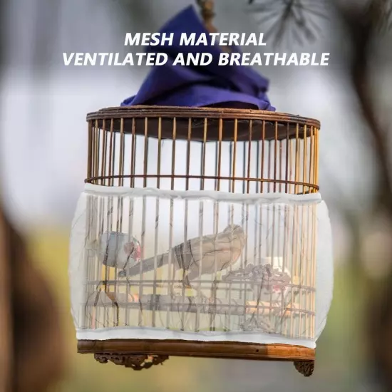 Dustproof Birdcage Parrot Cage Net Easy Cleaning Seed Catcher Guard Pet