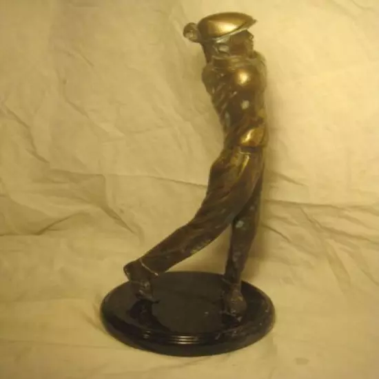 incomplete golfer figure golf statue marble & metal golfing *missing club damage