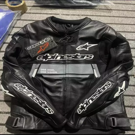 Alpinestars Original Cowhide Leather Jacket, Bikers Racing Leather Jacket