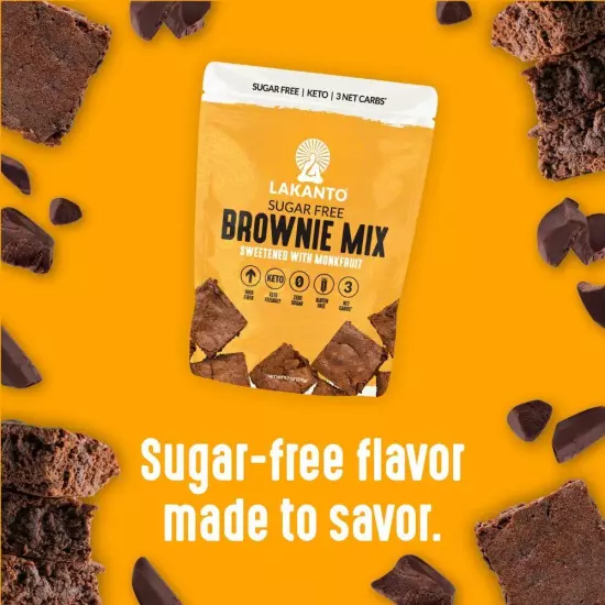 Lakanto Sugar Free Brownie Mix - Sweetened with Monk Fruit Sweetener Keto Die...