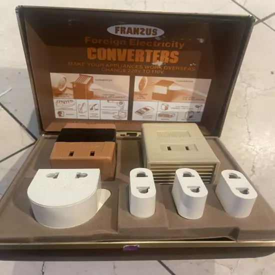 Vintage Franzus Extra Power Travel Foreign Electricity Converter Kit Model TK-16