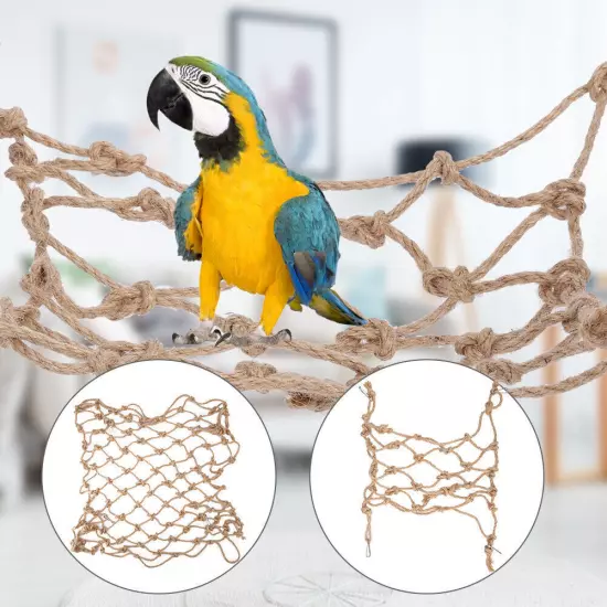 Hemp Rope Bird Climbing Net Hanging Rope Net Swing Play Rope Ladder Chew