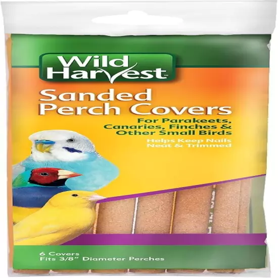 Wild Harvest P-84141 Sanded Perch Covers for Small Birds 6 Pack 3/8" **USA**