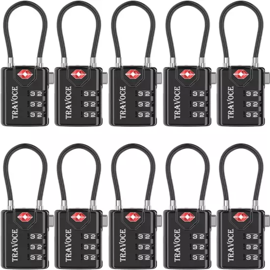 Search Alert TSA Approved Travel Combination Luggage Cable Locks for Suitcase, G