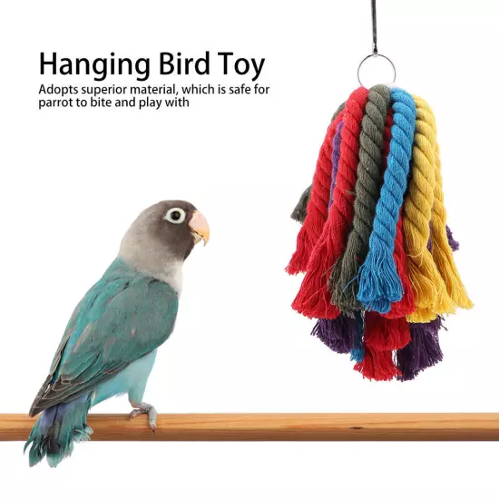 Pet Parrot Bite Chewing Toy Cotton Rope Bird Cage Hanging Toys