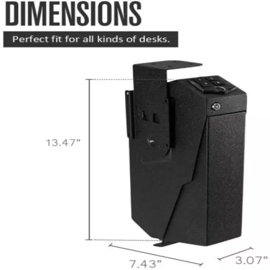 RPNB Gun Safe Mounted Firearm Safety with Biometric Fingerprint, Open Box