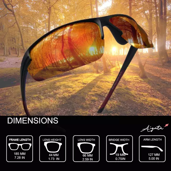 Clearance Sports Sunglasses for Men UV Protection, Retro Sunglasses, Wrap Around