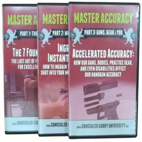 Master Handgun Accuracy Training Concealed Carry University Series 6 Hour 3 DVD 