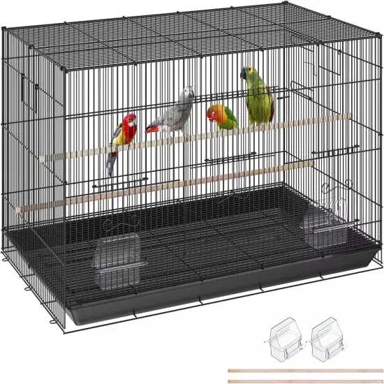 30" Flight Bird Cage Stackable Parakeet Slide-Out Tray Handle Small Parrots