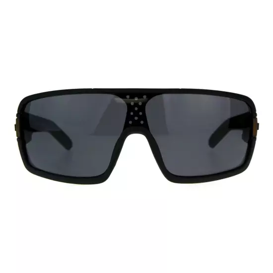 KUSH Goggle Sunglasses Mens Matted Black Shield Frame UV 400