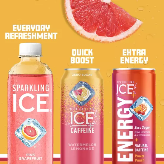 Sparkling Ice Pink Grapefruit Sparkling Water Zero Sugar Flavored Water with ...