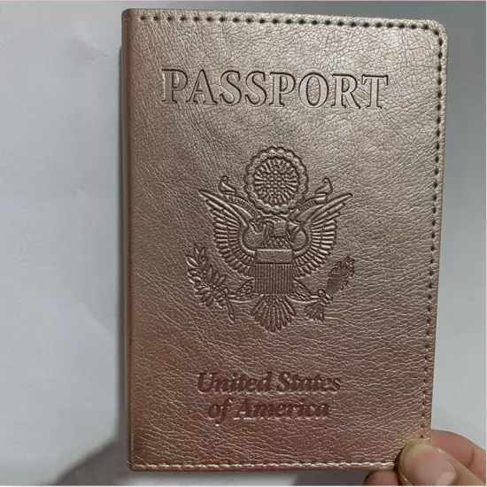 PU Passport Vaccine Card Passport Holder Travel Wallet Blocking Case Cover US