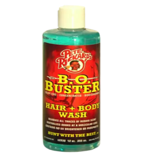 PETE RICKARDS BO BUSTER HAIR + BODY WASH DEODORIZING HUNTING SCENT ELIMINATOR