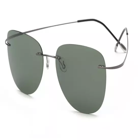 Polarize Sunglasses Titanium Silhouette Light Brand Designer Rimless Men Eyewear