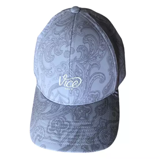 VICE Golf Hat Cap Gray Paisley Design Flex Fitted Men’s Size Small