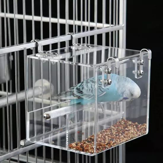 Automatic Bird Feeder No Mess Cage Pet 5.1 x x 4.3 inch, transparent 