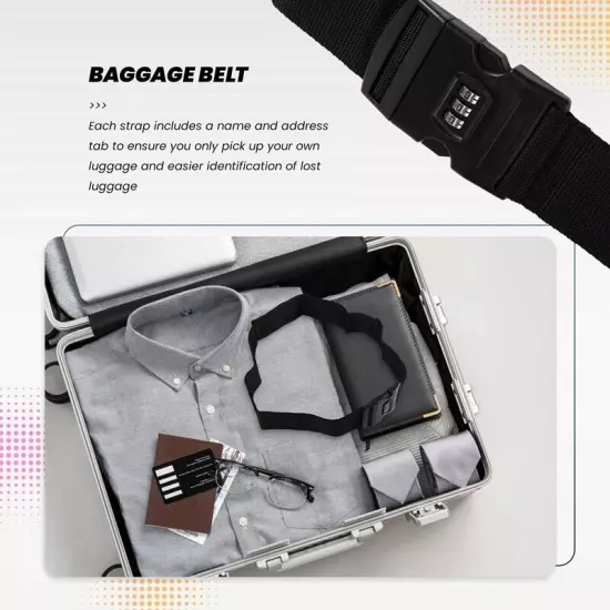 Adjustable Luggage Suitcase Strap Baggage Belt Tie Down Travel Secure Lock9028