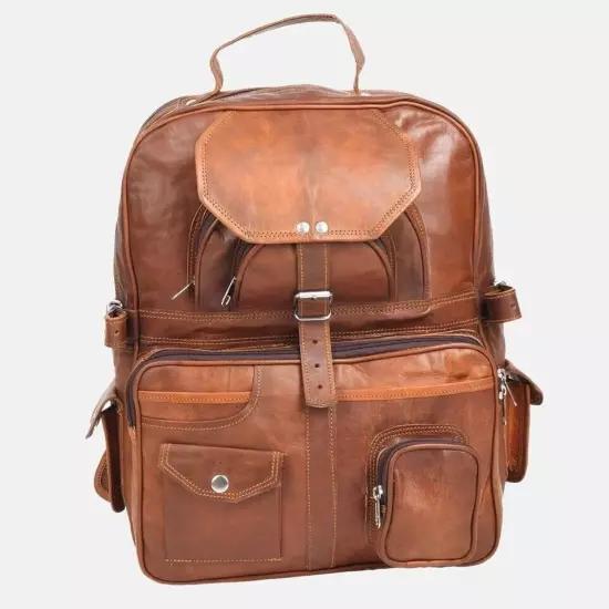 Leather Backpack Bag Rucksack Brown Vintage Travel Men's New Handmade