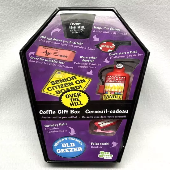 Over the Hill Coffin Gift Set Humorous Birthday Gag Gift - NEW