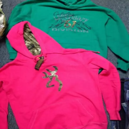 Green Cabelas Hoodie Large Reg Pink Deer Browning Hoodie S P Hunting 