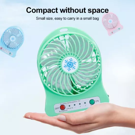 Portable Rechargeable LED Fan air Cooler Mini Operated Desk USB