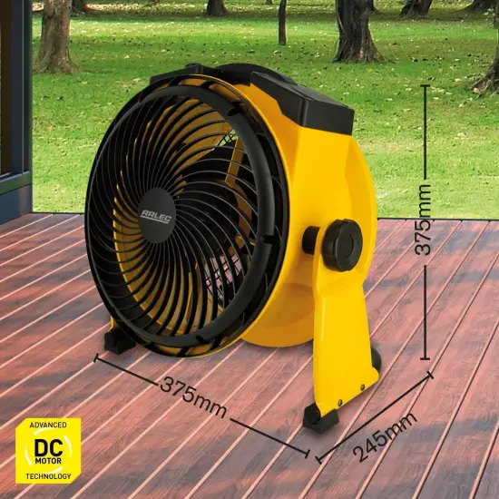 Arlec 30cm DC Motor Barakee Rechargeable Fan Camping, Caravanning and travel