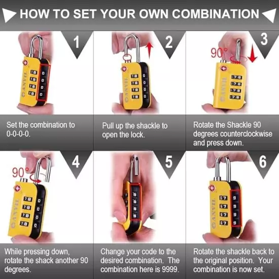 NEW ANVIL TSA Approved - 4 Digit Combination Padlocks - 2 pack