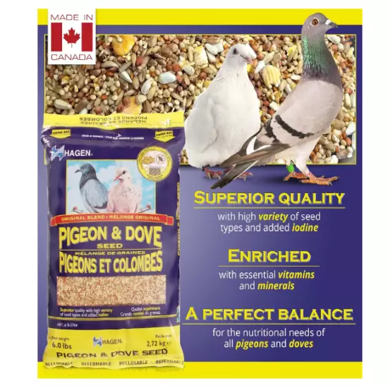 Hagen Pigeon & Dove Seed, Nutritionally Complete Bird Food, original version, 6