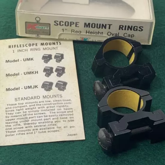 Vintage Tasco #712 Kmart Scope Mount Rings 1” Reg Height Oval Cap No. 191/UMK