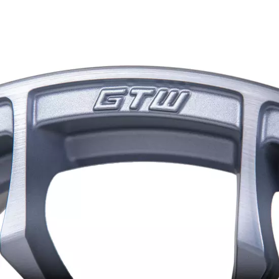 GTW Spyder 15x7 Machined/Matte Silver Golf Cart Wheel | 3:4 Offset | 4x4 Bolt