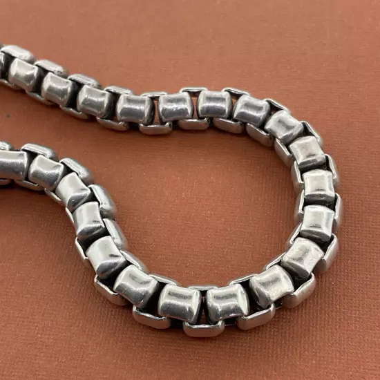 David Yurman Men’s Bracelet Box Link 7mm Sterling Silver Size 7 3/4 Inches