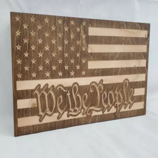 19" WE THE PEOPLE American Flag handgun concealment cabinet hidden gun storage