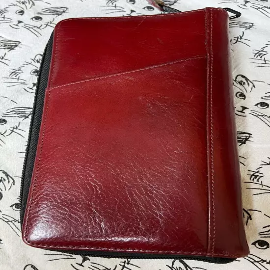 Large Leather Passport & Document Travel Wallet RED By Scully