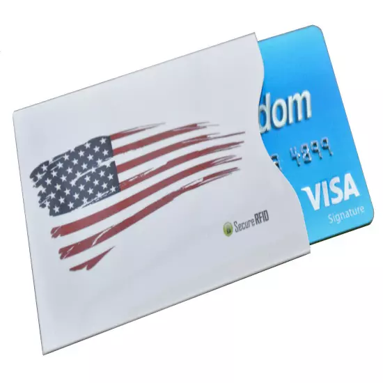 High Quality RFID Blocking Creditcard Passport Sleeves American USA Flag