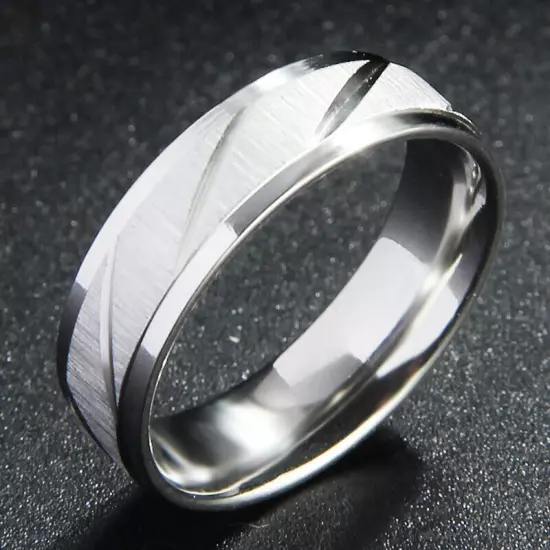 Tungsten Carbide Stainless Steel Band Ring Silver Band Rings For Mens Womens