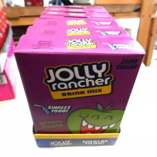 (6 Boxes) JOLLY RANCHER GRAPE 36 SINGLES TO GO Drink Mix Sugar Free NEW