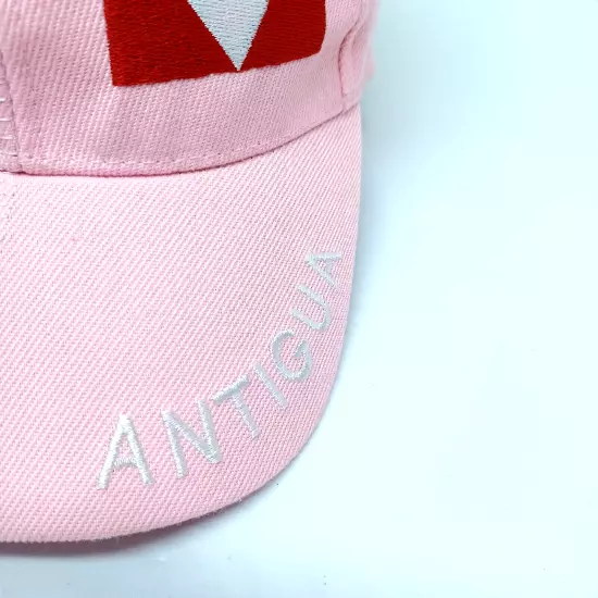 Womens Baseball Cap Hat Pink Antigua Flag Logo Embroidered Souvenir Adjustable