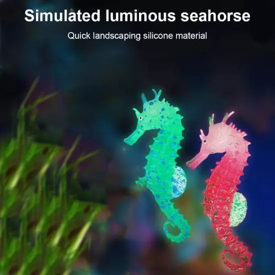 Floating jelly Seahorse Glow Effect Aquarium Fish Tank Decoration~ Ornament J1J0