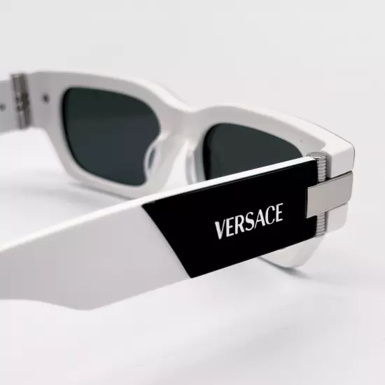 NEW VERSACE VE4465 5459/87 BLACK WHITE VE4465 545987 SQUARE UNISEX SUNGLASSES