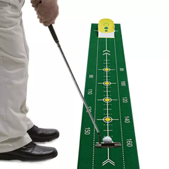 Professional Portable Roll Up Accurate Golf Club Putt Trainer Putting Green Mat 