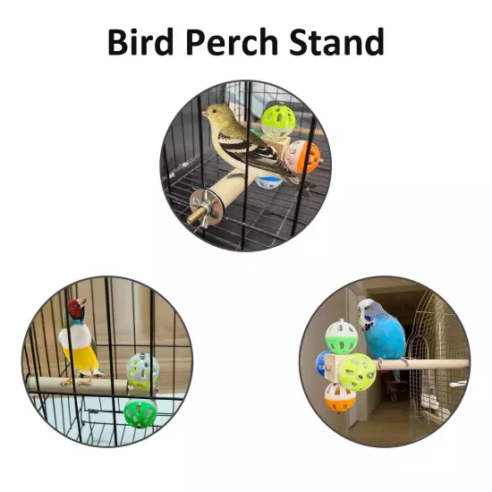 PINVNBY Bird Perch Stand Toy with Rotating Balls, Parakeet Perch Toy Bird cag...