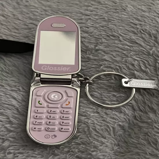 Glossier Cell Flip Phone Keychain Los Angeles Store Exclusive